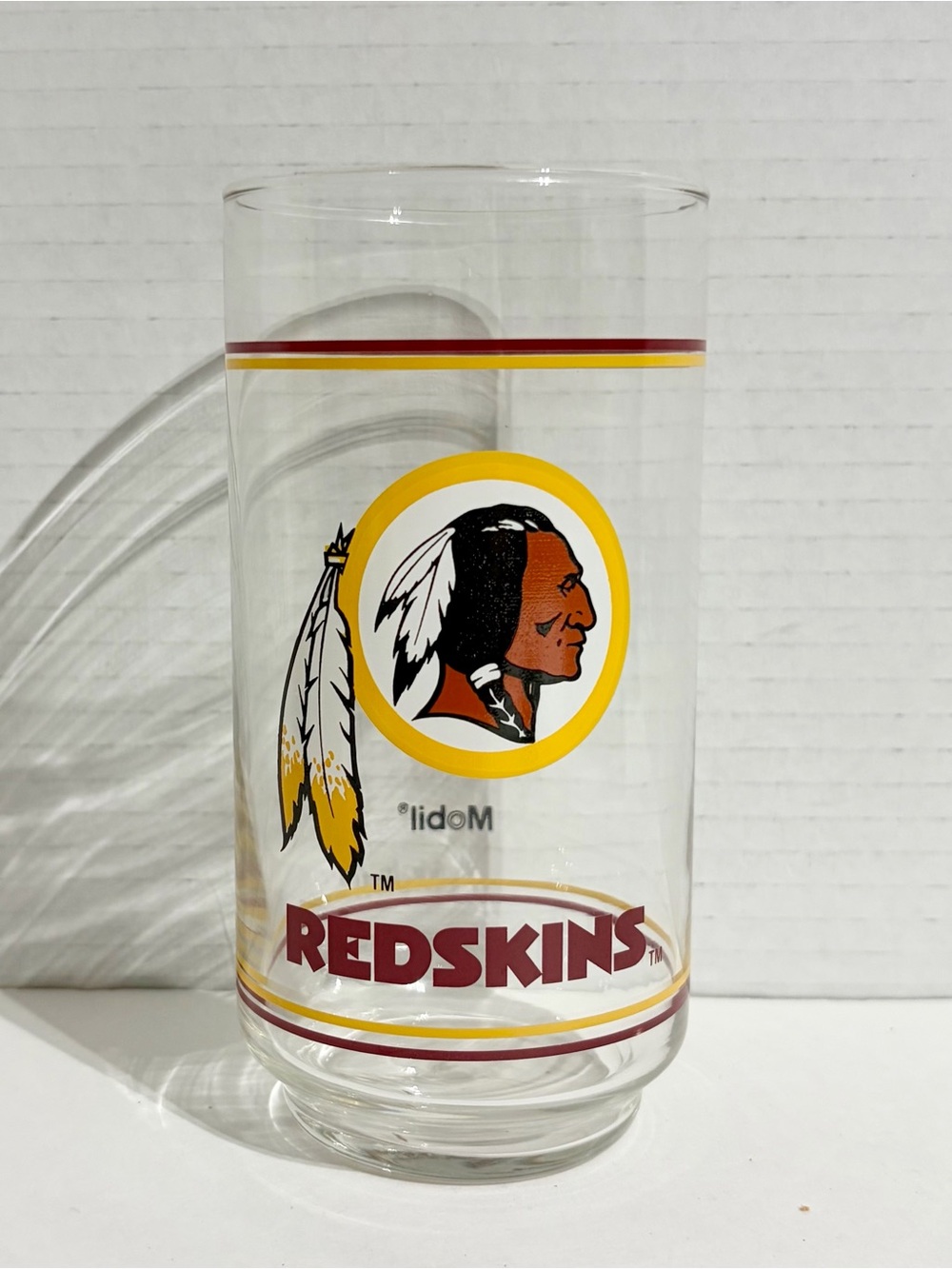 Washington Redskins Tumbler Drinking Glass 16oz Mobil Gas NFL Football Vintage